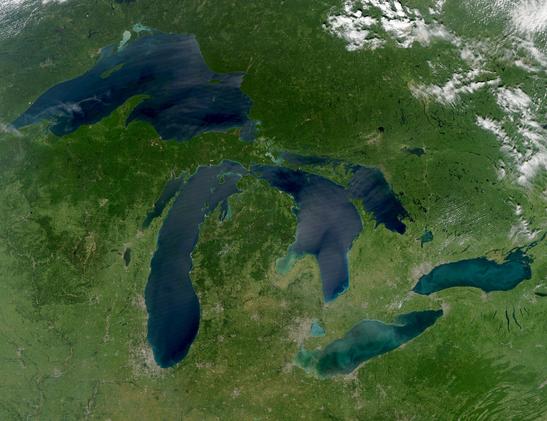 satellite image - Great Lakes