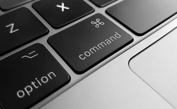 Image of a laptop keyboard showing the Z, X, option, and command keys