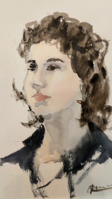 Watercolor of a young woman