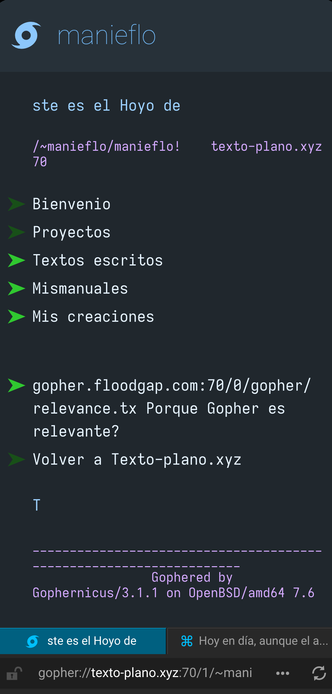 Captura de un hoyo de gopher mediante Lagrange en celular
