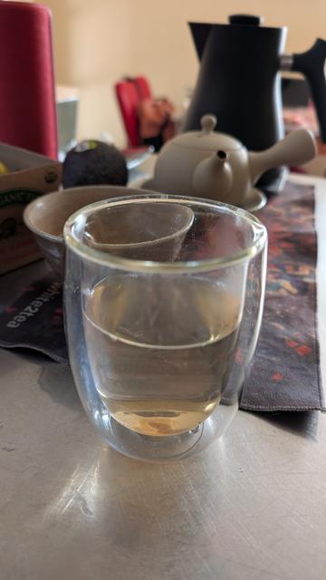 Green tea in an insulated cup