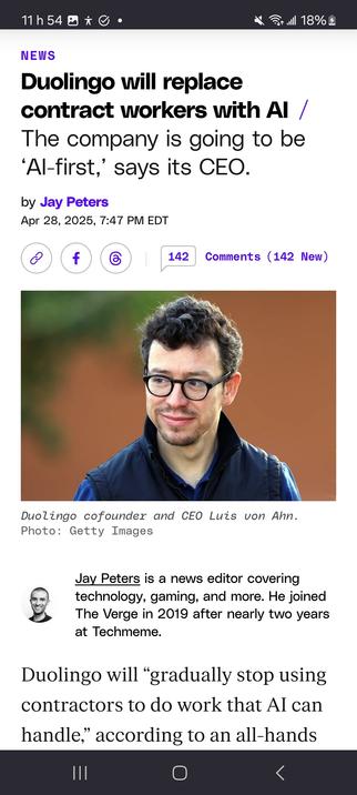 Capture d'écran de l'article dont j'ai mis le lien dans mon post.