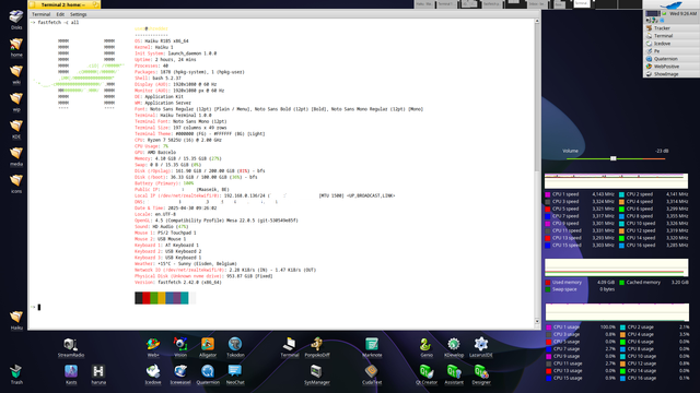 Fastfetch 2.42.0 running on Haiku R1B5 64bit.