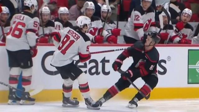 Dawson Mercer Costly Double Minor Penalty in Double OT Against Jesperi Kotkaniemi