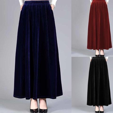 a matte-black satin skirt which has a slight shine to it.