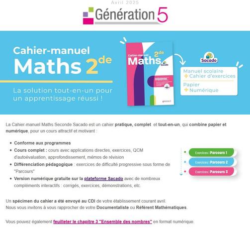 Cahier Manuel Sacado