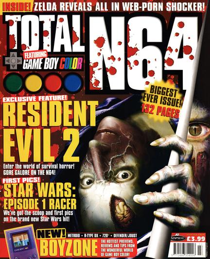 Front cover for Total 64 No.27 Volume 3 Issue 3 - April 1999 (UK), featuring Resident Evil 2 on Nintendo 64