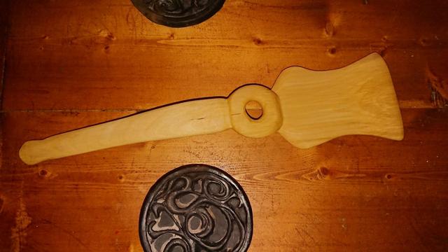 Wooden Spatula and ceramic coaster