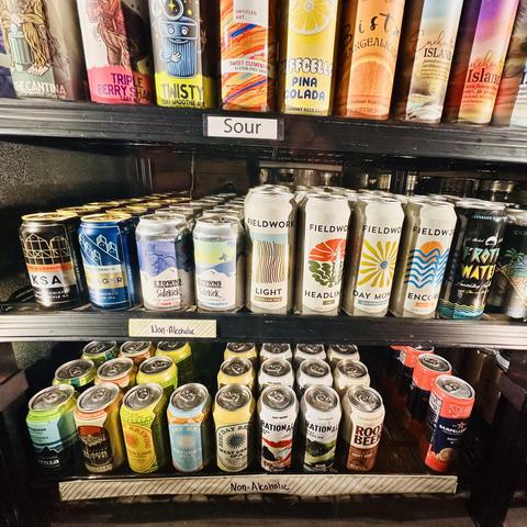 A photo of two rows of good NA beers