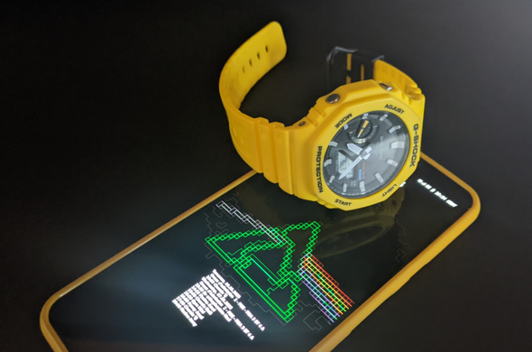 A G-Shock watch over pixel3A running postmarketOS/SXMO