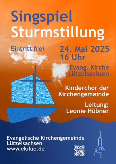 Plakat mit einem Schiff und den Daten des Konzerts, siehe Text