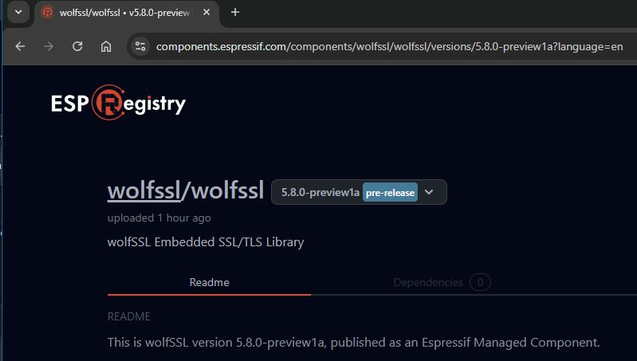 wolfssl/wolfssl

uploaded 1 hour ago
wolfSSL Embedded SSL/TLS Library
readme
This is wolfSSL version 5.8.0-preview1a, published as an Espressif Managed Component.