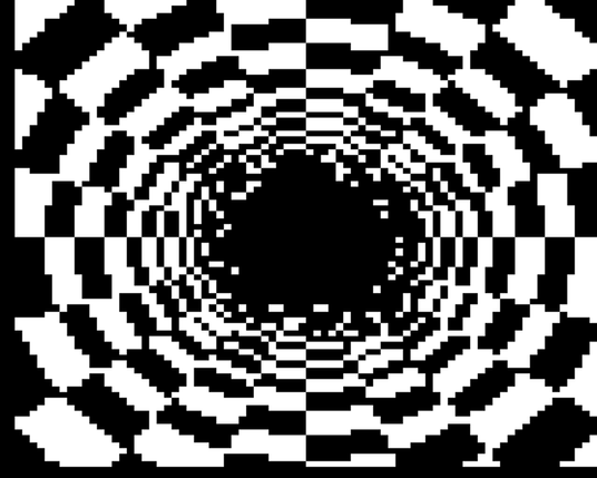 BBC Micro Bot graphics output - A Battle-weary Dwarven Warrior, rendered in teletext