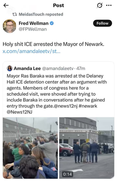 ICE just arrested the Mayor of Newark