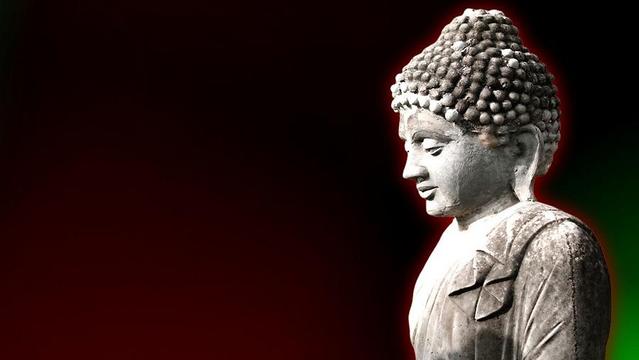 Buddha statue bust.