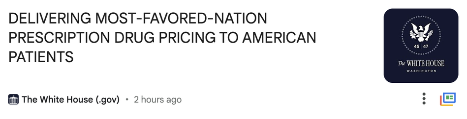 DELIVERING MOST-FAVORED-NATION PRESCRIPTION DRUG PRICING TO AMERICAN PATIENTS 
The White House (.gov)