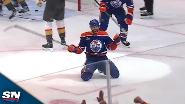 Oilers' Adam Henrique Pots His Second Goal Before Big Scrum Breaks Out