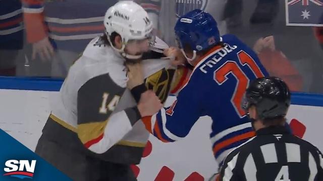Nicolas Hague And Trent Frederic Trade Shots Against Each Other In Spirited Tilt