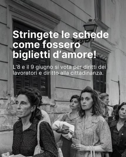 Stringete le schede come fossero biglietti d'amore!

L'8 e il 9 giugno si vota per diritti dei lavoratori e diritto alla cittadinanza.