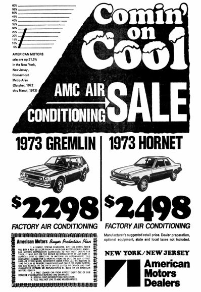 New York/New Jersey American Motors Dealers - AMC Gremlin & Hornet - May 1973
