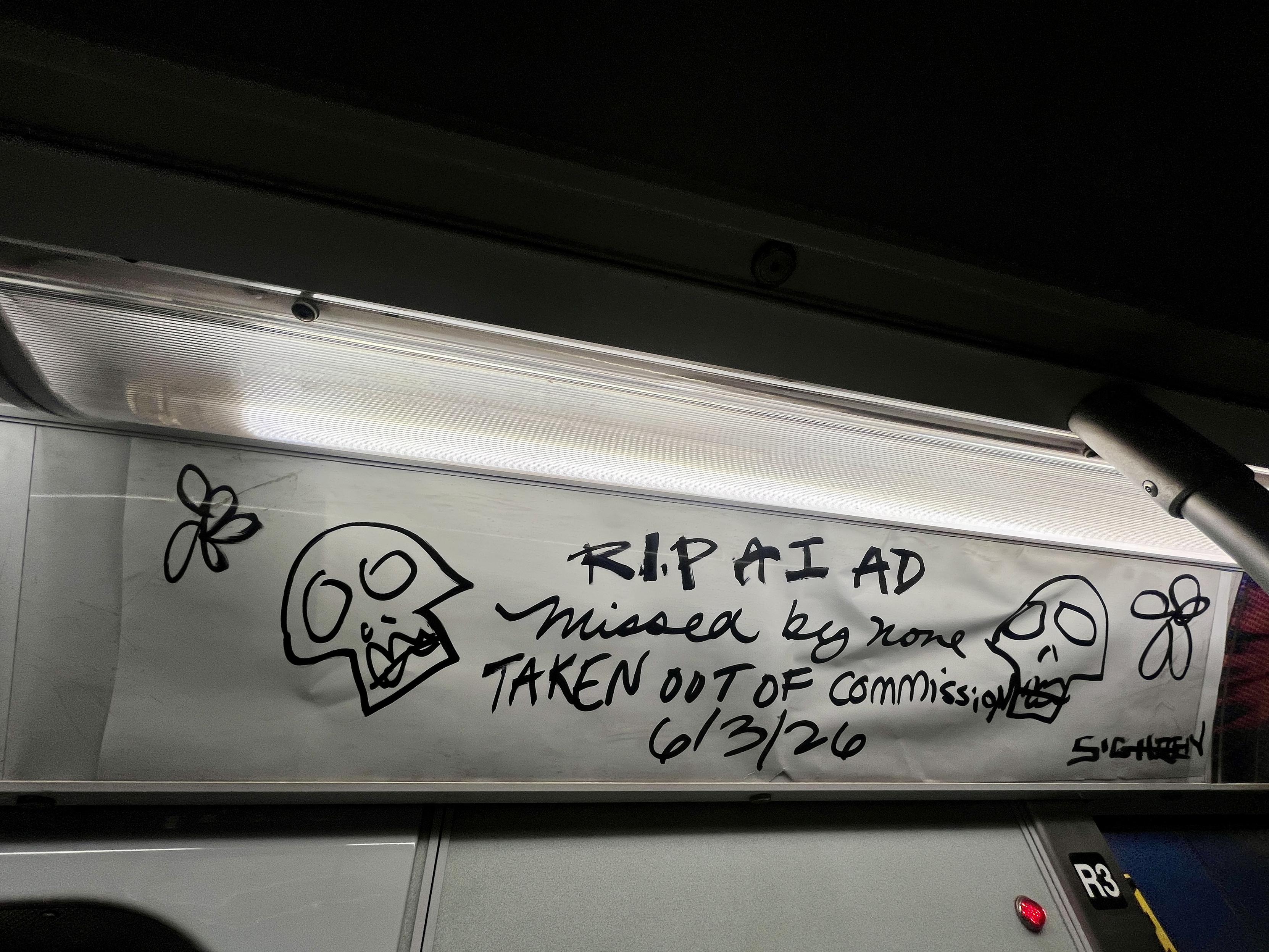 User shares AI-related thoughts during NYC subway commute