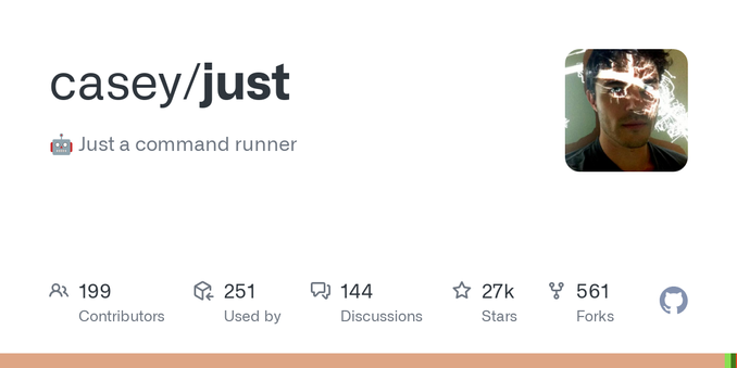 🤖 Just a command runner. Contribute to casey/just development by creating an account on GitHub.