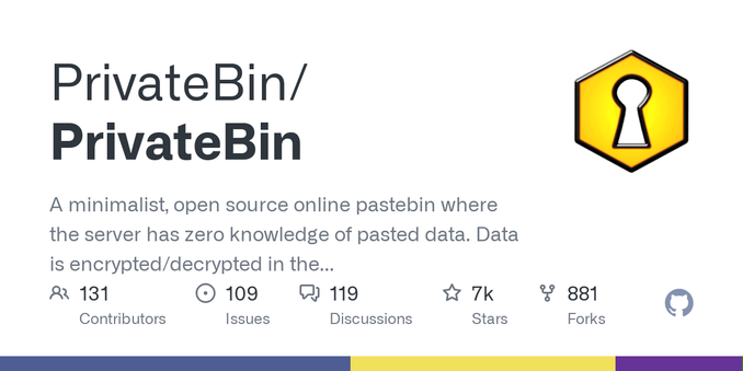A minimalist, open source online pastebin where the server has zero knowledge of pasted data. Data is encrypted/decrypted in the browser using 256 bits AES. - PrivateBin/PrivateBin