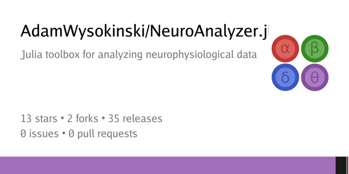 Summary card of repository AdamWysokinski/NeuroAnalyzer.jl