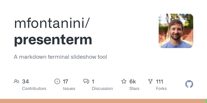 A markdown terminal slideshow tool. Contribute to mfontanini/presenterm development by creating an account on GitHub.