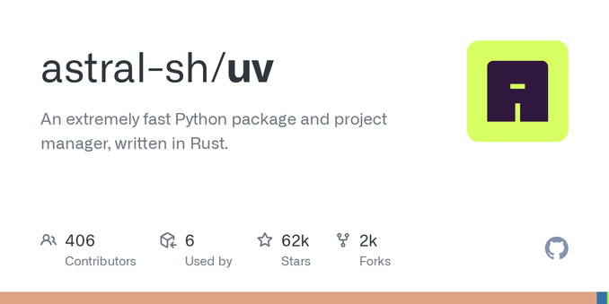 An extremely fast Python package and project manager, written in Rust. - astral-sh/uv