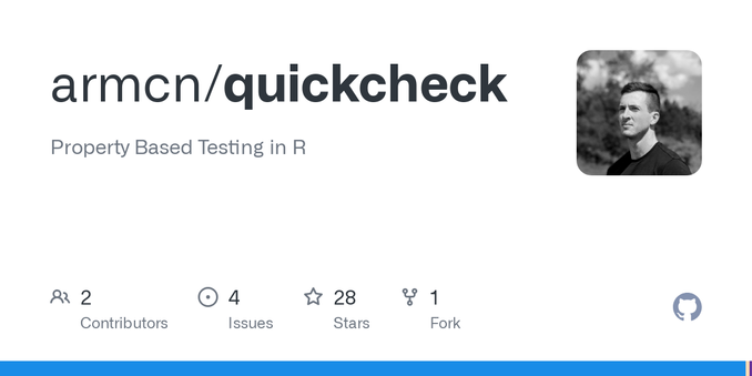 Property Based Testing in R. Contribute to armcn/quickcheck development by creating an account on GitHub.