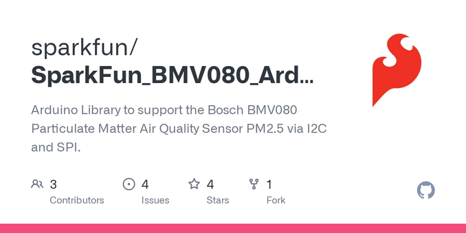 Arduino Library to support the Bosch BMV080 Particulate Matter Air Quality Sensor PM2.5 via I2C and SPI. - sparkfun/SparkFun_BMV080_Arduino_Library
