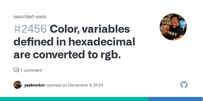 Is it the default behavior that colors defined in hexadecimal are converted to rgb when processed by, for example, mix? Since they are defined in hexadecimal, I would like to get them in hexadecima...