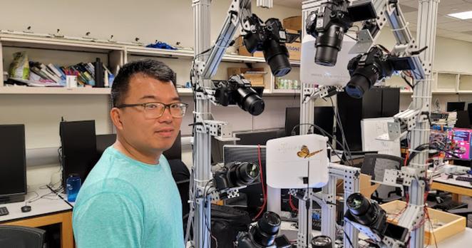 BYU grad student Suguru Onda in a BYU research lab.