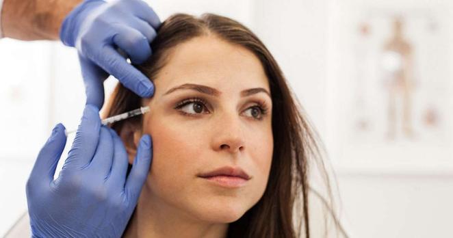 Woman receiving botox
