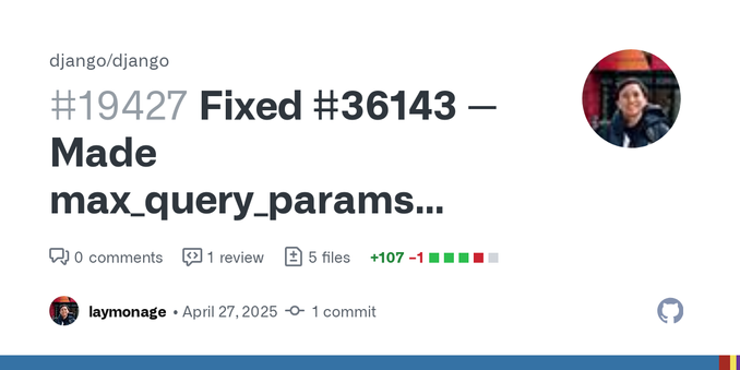 Fixed #36143 -- Made max_query_params respect SQLITE_LIMIT_VARIABLE_NUMBER. by laymonage · Pull Request #19427 · django/django