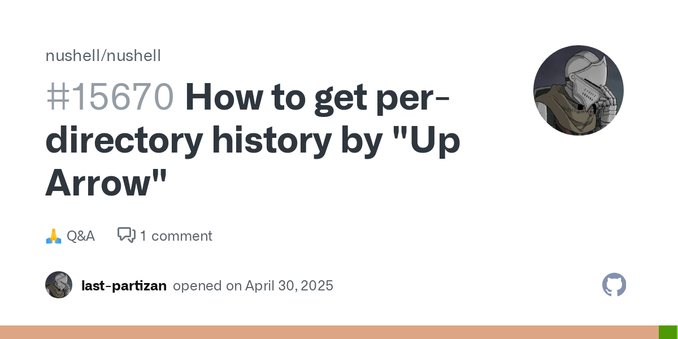 How do I limit history available by "up arrow" key, to only include items from current directory? I'm using sqlite history, so in theory this should be possible. In my previous life with zsh, there... How do I limit history available by "up arrow" key, to only include items from current directory? I'm using sqlite history, so in theory this should be possible. In my previous life with zsh, there...