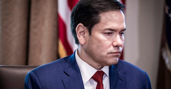 Secretary of State Marco Rubio during a cabinet meeting at the White House last month. Mr. Rubio is now the head of four government agencies.