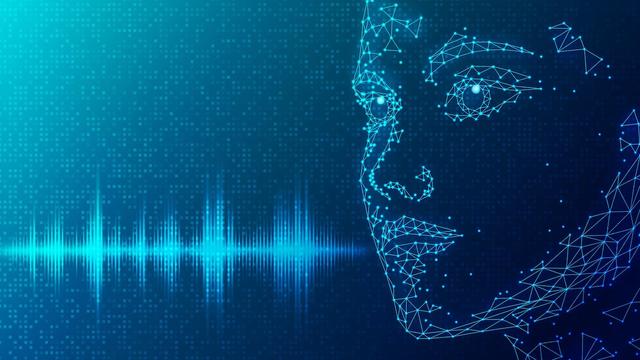 Représentation d'un humain numérique émettant un signal vocal.
