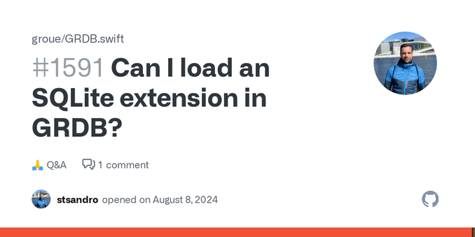 I want to load an SQLite extension and then use it with raw SQL in GRDB. Is that possible, or am I ill-fated here?