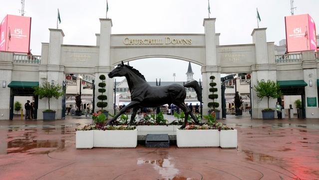 LOUISVILLE, KENTUCKY - MAY 03: A view of the venue during Kentucky Derby 151 at Churchill Downs on May 03, 2025 in Louisville, Kentucky. (Photo by Jeff Schear/Getty Images for Churchill Downs)