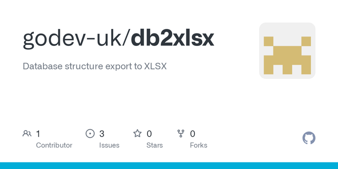 Database structure export to XLSX. Contribute to godev-uk/db2xlsx development by creating an account on GitHub.