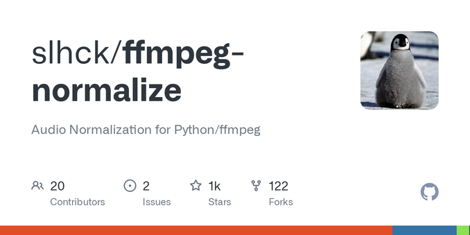 Audio Normalization for Python/ffmpeg. Contribute to slhck/ffmpeg-normalize development by creating an account on GitHub.