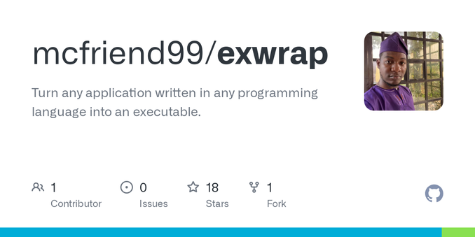 Turn any application written in any programming language into an executable. - mcfriend99/exwrap