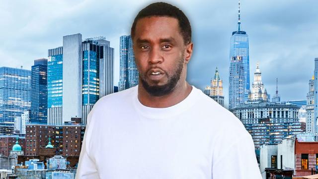 Sean Combs with NYC skyline