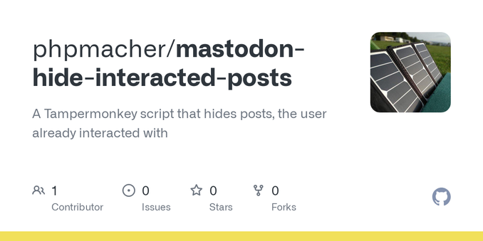 A Tampermonkey script that hides posts, the user already interacted with - phpmacher/mastodon-hide-interacted-posts