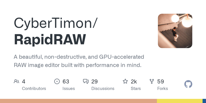 A beautiful, non-destructive, and GPU-accelerated RAW image editor built with performance in mind. - CyberTimon/RapidRAW