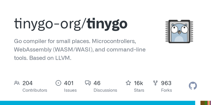 Go compiler for small places. Microcontrollers, WebAssembly (WASM/WASI), and command-line tools. Based on LLVM. - tinygo-org/tinygo