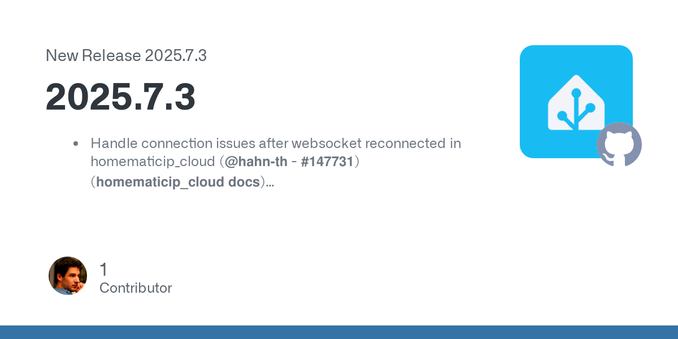 Handle connection issues after websocket reconnected in homematicip_cloud (@hahn-th - #147731) (homematicip_cloud docs)
Fix Shelly n_current sensor removal condition (@bieniu - #148740) (shelly doc...