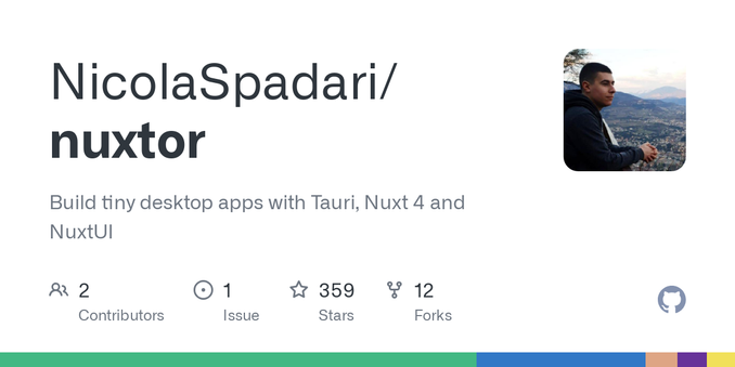 Build tiny desktop apps with Tauri, Nuxt 4 and NuxtUI - NicolaSpadari/nuxtor